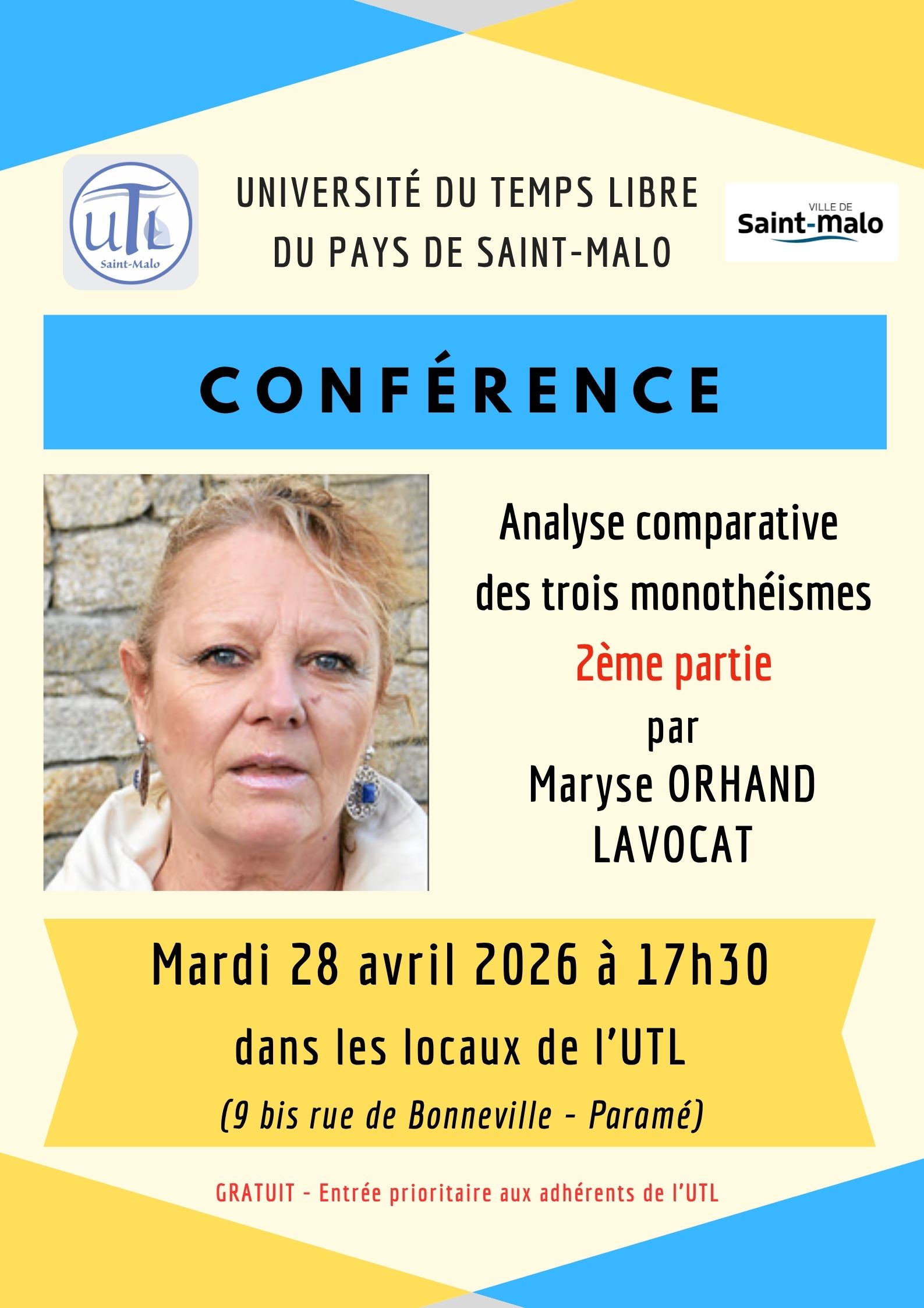 Jeudi 07 mai 2026 - 2ème partie de la Conférence du 16 avril 2026